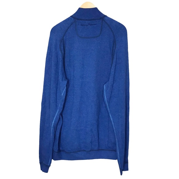 Tommy Bahama Reversible 1/4 Zip Sweater Pullover Long Sleeve Blue Navy Men’s LRG - Picture 10 of 13